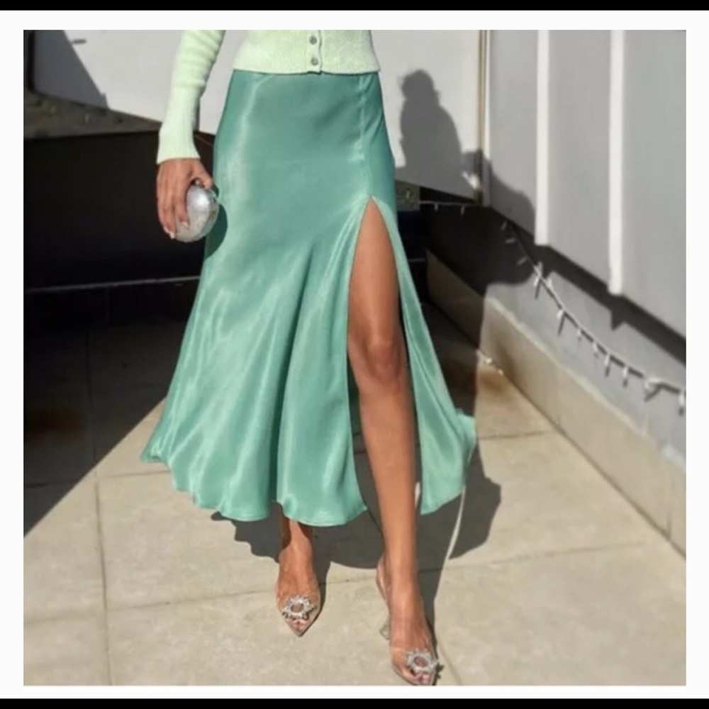 Zara NWT Satin Skirt